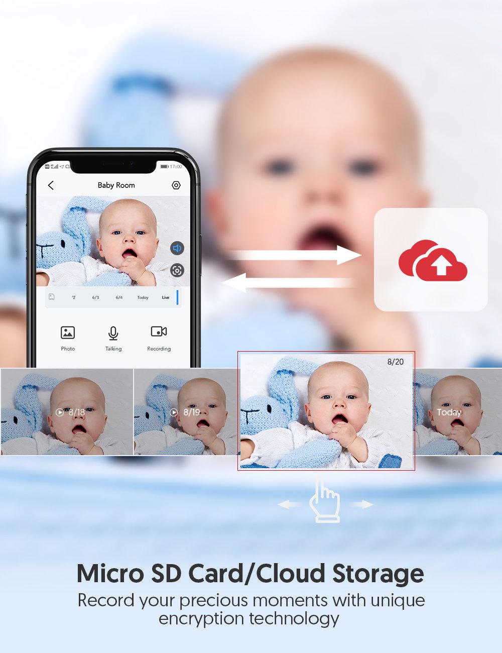 Victure PC420 1080P Babyphone, Baby Monitor WLAN Kamera