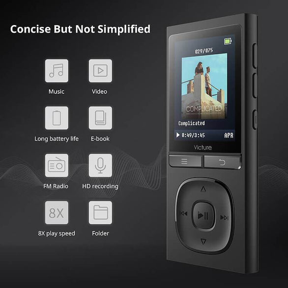 Victure M5 MP3 Player 8G Multifunzionale Unterstützung bis zu 128GB