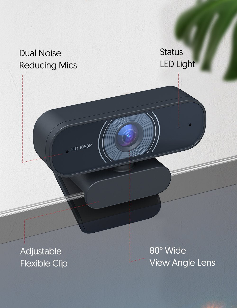 Victure SC35 Webcam mit zwei Mikrofonen, 1080P Full HD Streaming Webcam