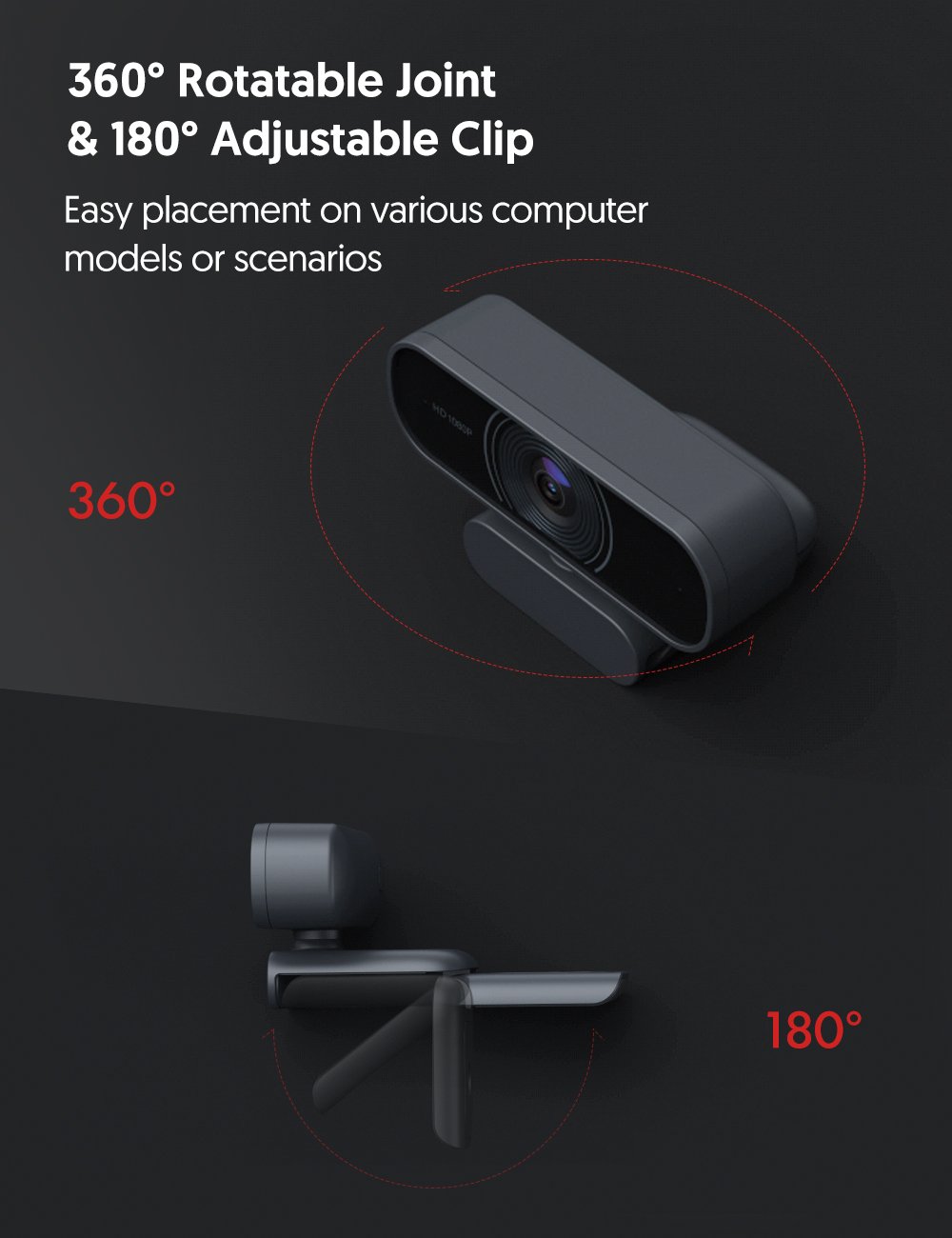 Victure SC35 Webcam mit zwei Mikrofonen, 1080P Full HD Streaming Webcam